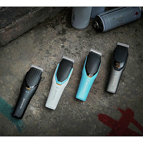 Машинка для стрижки Remington Power X Series X4, сеть+акум., насадок-3, сталь, бело-черный