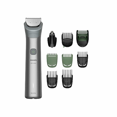 Триммер Philips Series 5000, для лица, головы, тела, акум., насадок-9, сталь, серый