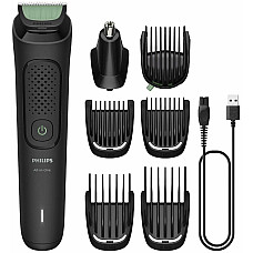 Тример Philips Series 3000, для обличчя, голови, тіла, акум., сталь, чорний