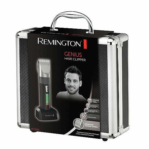 Машинка для стрижки Remington Genius, сеть+акум., насадок-8, кейс,ножницы, расческа в компл, керамич.напыление, черный