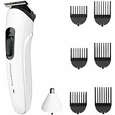 Тример Rowenta Trim&Style, для бороди, носа, вусів і голови, мережа+акум., насадок-7, сталь, білий