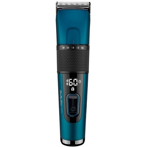 Машинка для стрижки Babyliss, сеть+аккум., вибрационный мотор, насадок-8, кейс, титан.напыл., синий