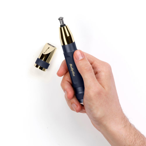 Тример Babyliss Diamond Precision, для брів, вусів, носа та вух, 1хАА, насадок-3, чохол, сталь, синій