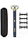 Триммер Babyliss X-Blade Super-X Metal, для усов и бороды, акум., насадок-4, кейс, подставка, сталь, синий