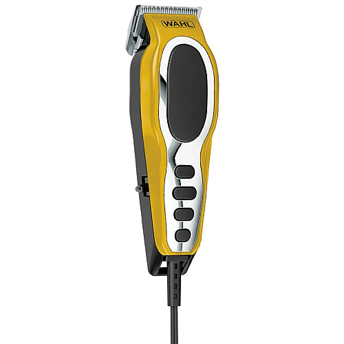 Машинка для стрижки Wahl Close Cut Pro Clipper, від мережі, вібраційний мотор, насадок-6, кейс, сталь, жовтий