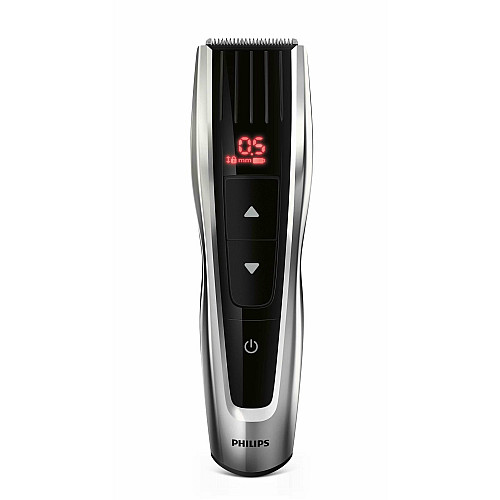 Машинка для стрижения Philips Series 9000, акум., роторный мотор, насадок-3, кейс, сталь, черно-серый