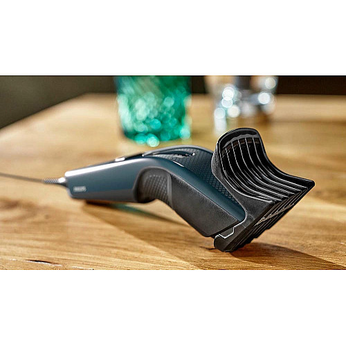 Машинка для стриження  Philips Series 3000, від мережі, роторний мотор, насадок-1, сталь, синій