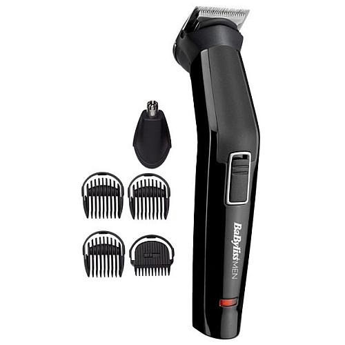 Набір для стрижки Babyliss, для бороди, вусів, голови і носа, акум., вібраційний мотор, насадок-6, сталь, чорний