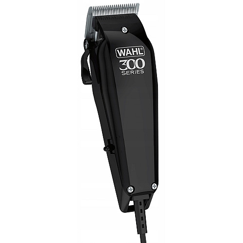 Машинка для стрижки Wahl Home Pro 300, мережа, вібраційний мотор, насадок-10, кейс, масло та ножиці у компл., сталь, чорний