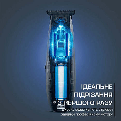 Триммер Rowenta Barber Experience, для головы, бороды, сеть+акум., роторный мотор, насадок-5, нержавеющая сталь с покрытием DLC, черно-синий
