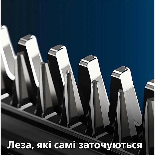 Машинка для стрижения Philips Series 7000, акум., роторный мотор, насадок-3, кейс,ножницы, расческа в компл, сталь, черно-серый