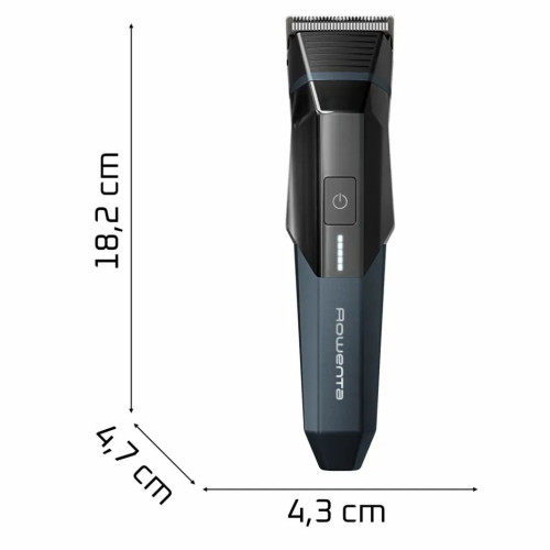 Тример Rowenta X Series 700, для голови, носа, вух і тіла, мережа+акум., роторний мотор, насадок-9, чохол, титан.напил., чорно-синій