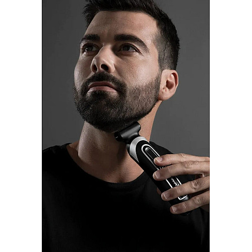 Триммер Rowenta Trim & Style, для бороды, усов, головы и тела, сеть+акум., роторный мотор, насадок-11, чехол, титан.напыл., черно-серебристый