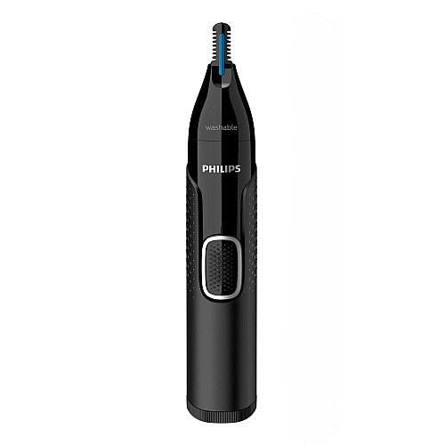 Триммер Philips Series 5000, для бороды, усов, окантовки, брови, носа и ушей, 1хАА, насадок-4, чехол, сталь, черный