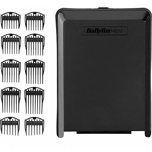 Машинка для стриження  Babyliss, мережа+акум., вібраційний мотор, насадок-8, кейс, титан.напил., синій