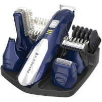Набір для стрижки Remington All in one kit, для бороди, вусів, голови і тіла, мережа+акум., насадок-11, титан.напил., синьо-сріблястий