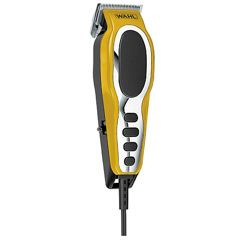 Машинка для стрижки Wahl Close Cut Pro Clipper, від мережі, вібраційний мотор, насадок-6, кейс, сталь, жовтий