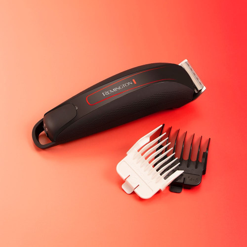 Машинка для стрижки Remington Easy Fade Pro, мережа+акум., роторний мотор, насадок-19, кейс, аксесуари в компл., червоно-чорний
