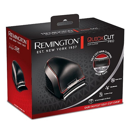 Машинка для стрижки Remington Quickcut Pro, сеть+аккум., роторный мотор, насадок-12, титан.напыл., черный