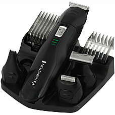 Набір для стрижки Remington, для бороди Edge all in one kit, вусів, голови, носа і тіла, акум., насадок-10, титан.напил., чорний