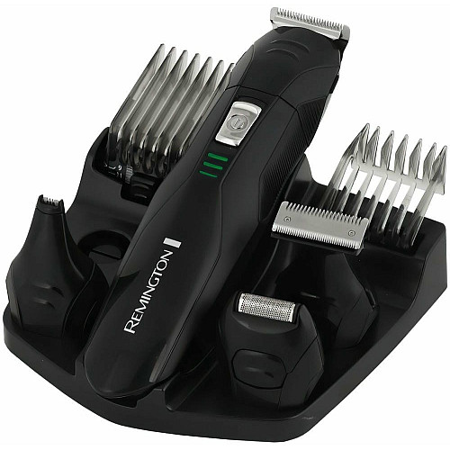 Набор для стрижки Remington, для бороды Edge all in one kit, усов, головы, носа и тела, акум., насадок-10, титан.напыл., черный