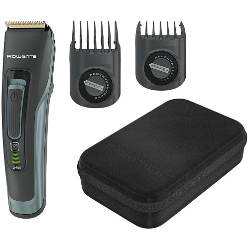 Машинка для стрижки Rowenta Advancer, для бороди, вусів, голови, мережа+акум., роторний мотор, насадок-2, кейс, титан.напил., темно-зелений