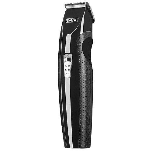 Триммер WAHL Mustache&Beard, для бороды и усов, ААx2, в комплекте, роторный мотор, насадок-4, расческа, подставка, сталь, черный
