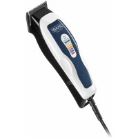 Машинка для стрижки WAHL ColorPro Combo, від мережі, вібраційний мотор, насадок-8, кейс, міні триммер у компл., сталь, біло-синій