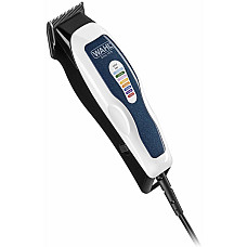 Машинка для стрижки WAHL ColorPro Combo, від мережі, вібраційний мотор, насадок-8, кейс, міні триммер у компл., сталь, біло-синій