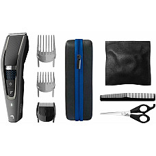 Машинка для стрижения Philips Series 7000, акум., роторный мотор, насадок-3, кейс,ножницы, расческа в компл, сталь, черно-серый