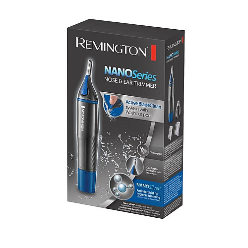 Триммер Remington Nano Series, для носа и ушей, ААх1, насадок-3, сталь, черно-синий