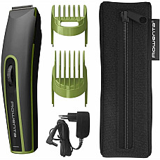 Машинка для стрижки Rowenta Nomad Sport Collection, акум., роторний мотор, насадок-2, кейс, сталь, чорно-зелений