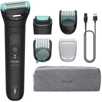 Тример Philips Series 7000, для тіла та інтимних зон, акум., насадок-5, сталь, чорний