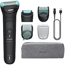 Тример Philips Series 7000, для тіла та інтимних зон, акум., насадок-5, сталь, чорний