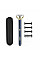 Триммер Babyliss X-Blade Super-X Metal, для усов и бороды, акум., насадок-4, кейс, подставка, сталь, синий
