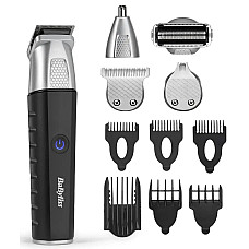 Набір для стрижки Babyliss Lithium Power, для бороди, вусів, голови, носа і тіла, акум., вібраційний мотор, насадок-10, сталь, чорний