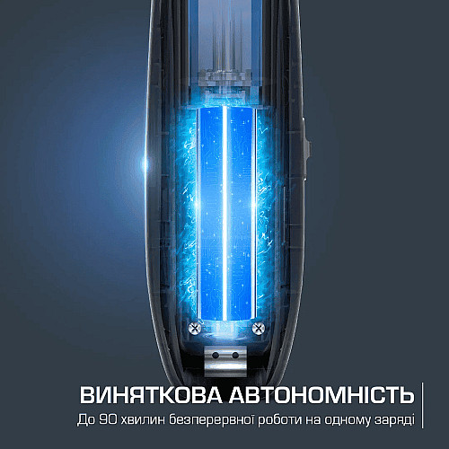 Триммер Rowenta Barber Experience, для головы, бороды, сеть+акум., роторный мотор, насадок-5, нержавеющая сталь с покрытием DLC, черно-синий