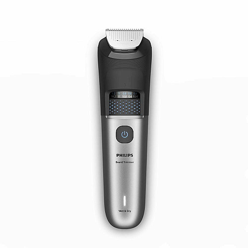 Тример Philips Series 7000, для бороди і вусів, акум., сталь, чорно-сріблястий