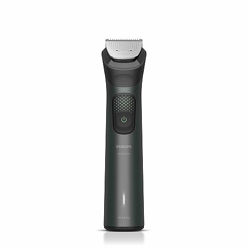 Триммер Philips Series 9000, для лица, головы, тела, акум., насадок-19, OneBlade в компл., сталь, серый