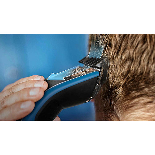 Машинка для стрижения Philips Series 5000, акум., роторный мотор, насадок-3, сталь, черно-синий