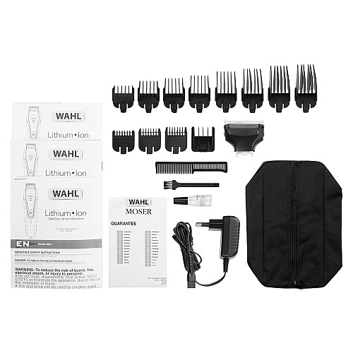 Тример WAHL Aqua Groom, акум., роторний мотор, насадок-12, чохол, гребінець, сталь, чорний
