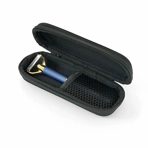 Триммер Babyliss X-Blade Super-X Metal, для усов и бороды, акум., насадок-4, кейс, подставка, сталь, синий