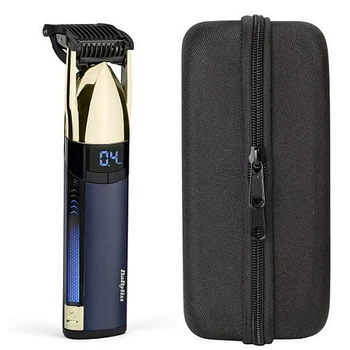 Триммер Babyliss Super-X Metal Series Navy&Gold Edition, для головы, усов и бороды, акум., насадок-1, кейс, сталь, сине-золотой.