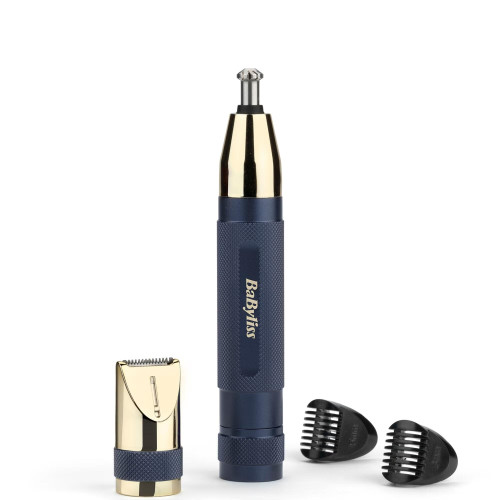 Тример Babyliss Diamond Precision, для брів, вусів, носа та вух, 1хАА, насадок-3, чохол, сталь, синій