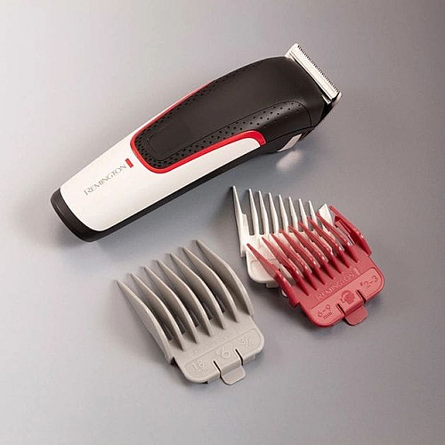 Машинка для стрижки Remington E51 Easy Fade Hair Clipper, сеть+аккум., роторный мотор, насадок-3, кейс, титан.напыл., черно-белое