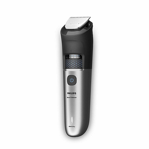 Тример Philips Series 7000, для бороди і вусів, акум., сталь, чорно-сріблястий