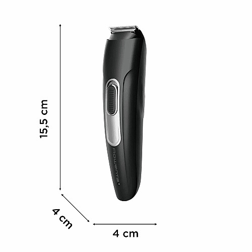 Тример Rowenta Stylis Easy, для бороди і вусів, мережа+акум., насадок-2, сталь, чорний