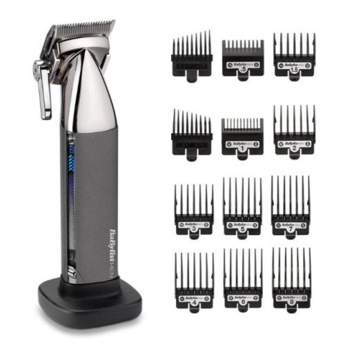 Машинка для стриження  Babyliss Super-X Metal Series, мережа+акум., вібраційний мотор, насадок-10, кейс, чохол, гребінець у компл., сталь, сірий