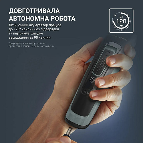 Машинка для стрижки Rowenta Advancer, для бороди, вусів, голови, мережа+акум., роторний мотор, насадок-2, кейс, титан.напил., темно-зелений