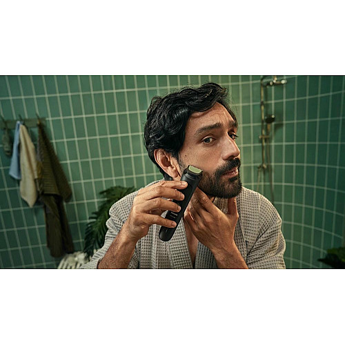 Триммер Philips All-in-One Trimmer 3000 Series, для лица, головы, носа, акум., насадок-7, сталь, черный
